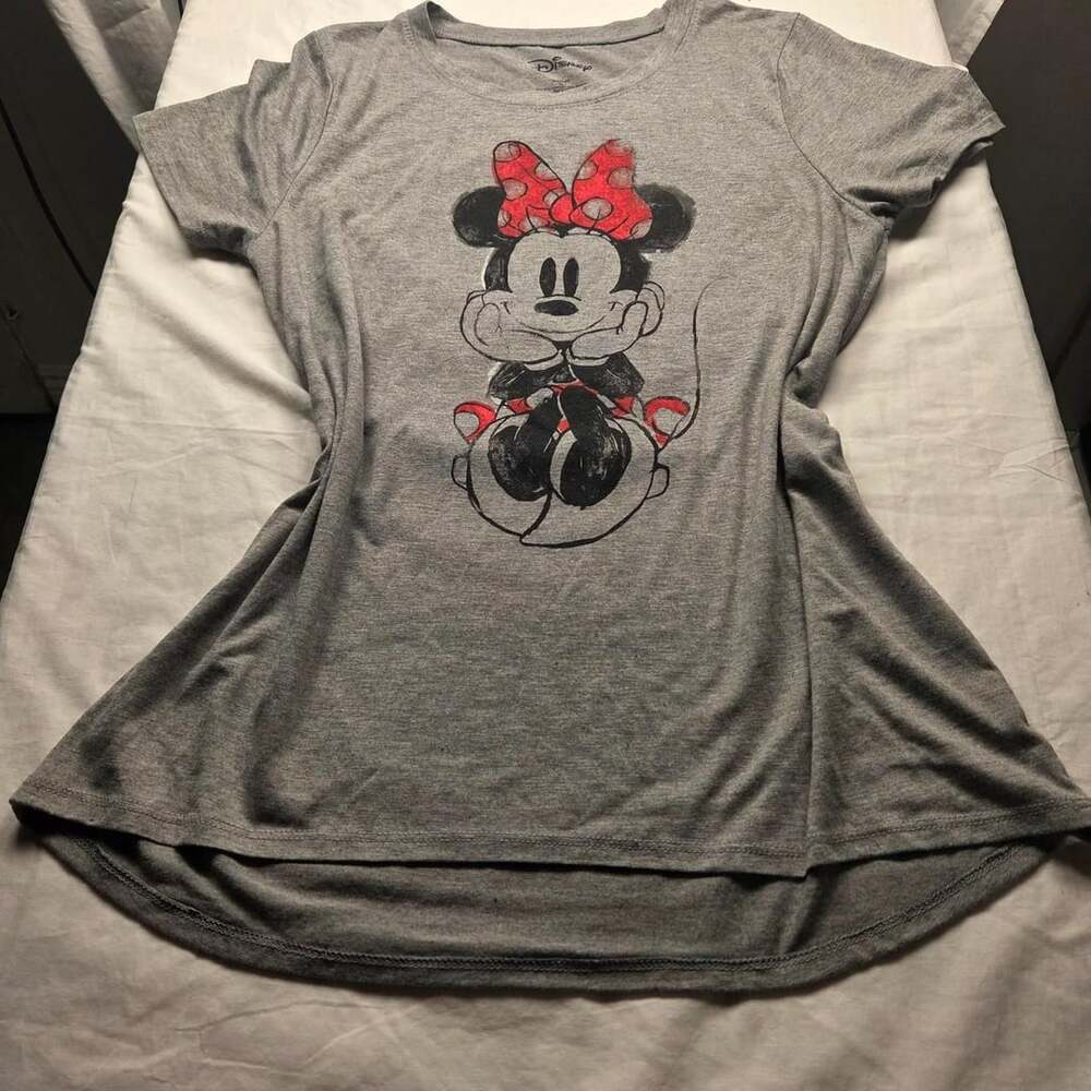 Disney Minnie Mouse Graphic Tee Gray Size XL